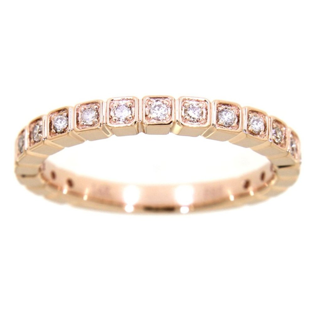 Real Diamond Half Eternity Wedding Band Rose Gold